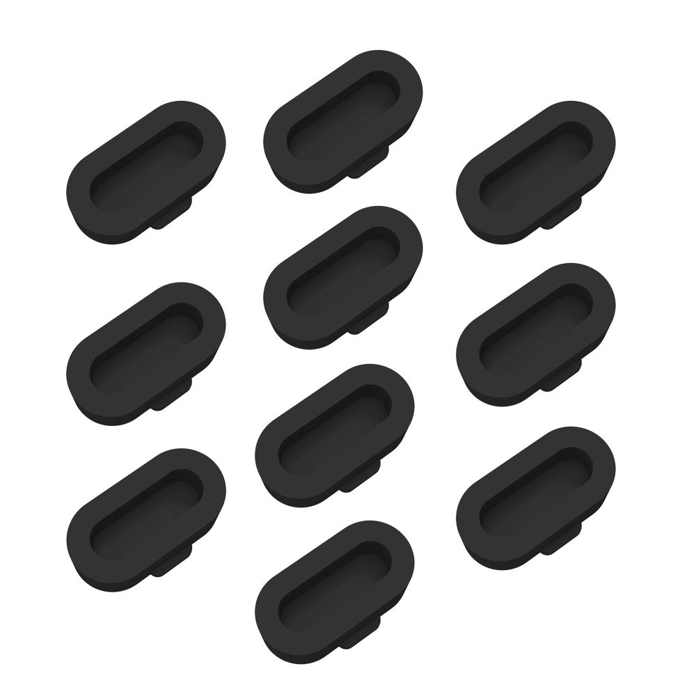 (10-Pack) Anti-dust Plugs Compatible with Garmin Vivoactive 4S/Fenix 7/7X/7S/Venu 3/Venu 2 Plus/epix Pro/Instinct 2S/Forerunner 965 Dust Plugs, Silicone Charger Port Protectors Caps (Black)