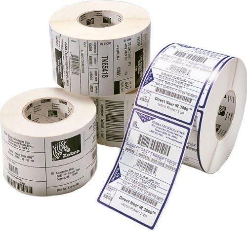 Zebra Thermal Transfer Labels for Desktop Printer 25 MM/Core Diameter, White, Klein