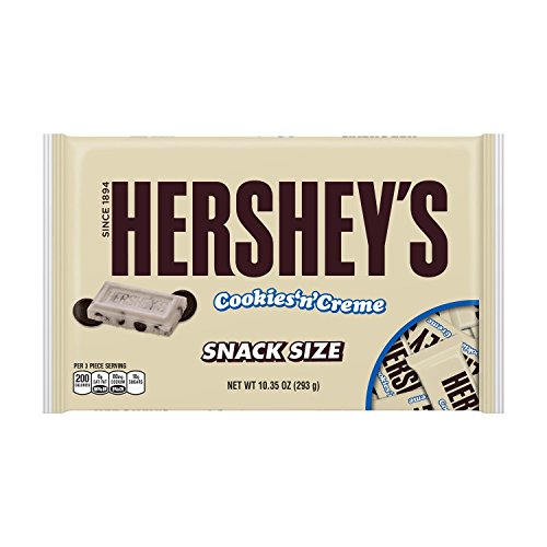 HERSHEY'S Cookies 'n' Crème Snack Size Bars (10.35-Ounce Bag, Pack of 4)