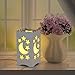 Pandawill Table Light White Art Light with Moon and Star Shaped Carving, Desk Lamp Night Light for Bedroom, Dorm, Living Room