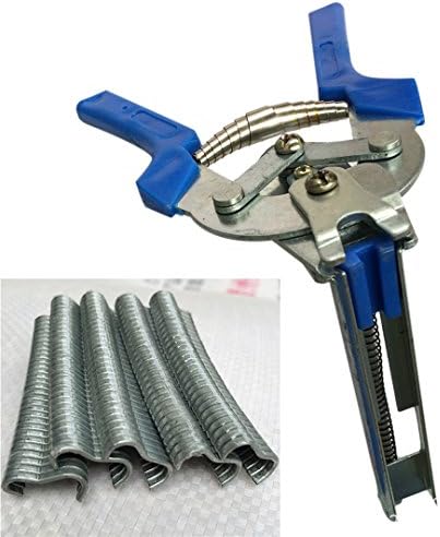 1Pc Hog Ring Plier Tool &amp; 600Pcs M Clips Chicken Mesh Cage Wire Fencing Crimping Solder Joint Welding Repair Hand Tools