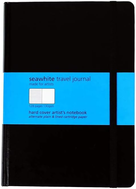 Seawhite Alternate Lined Travel Journal A5-128 pages, Black