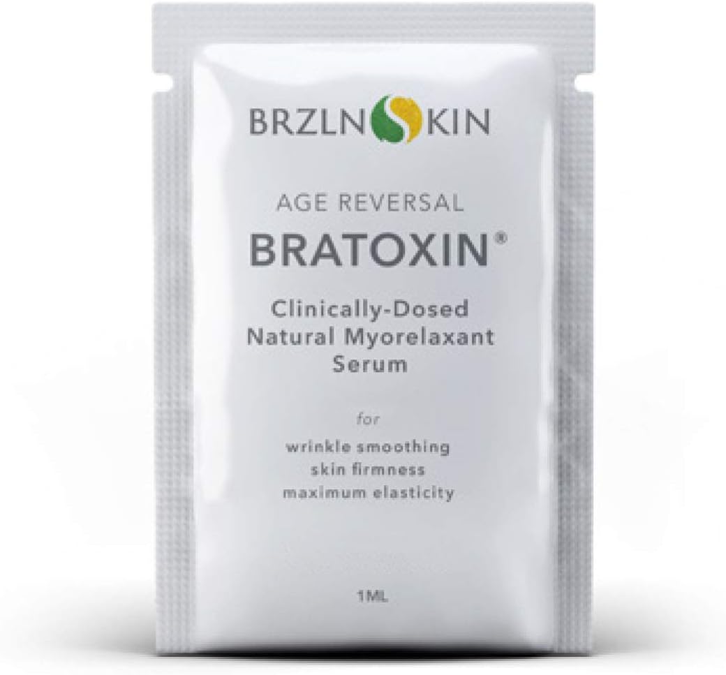 Bratoxin Instant Naturally Derived Hydrating Botox Alternative for Face Anti Aging Wrinkle Serum with Skin Tightening Formula by BRZLNSKIN Sample Size (1 mL.)