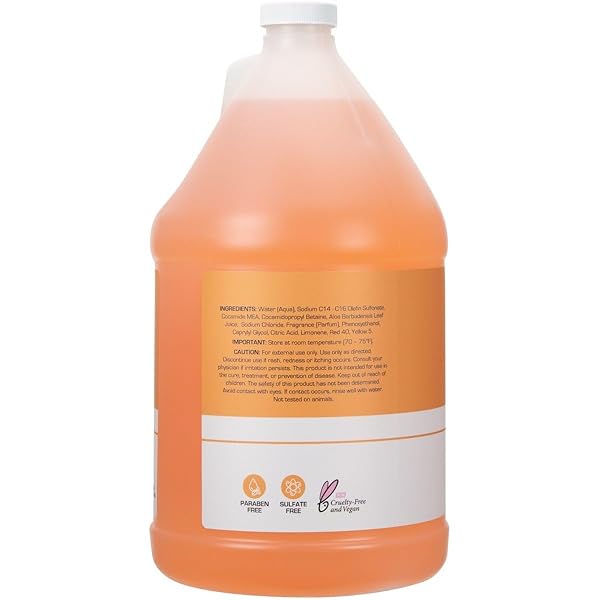 GINGER LILY FARMS CLUB & FITNESS CONDITIONING LIQUID HAND SOAP REFILL, 100% VEGAN & CRUELTY-FREE, CITRUS SCENT, 1 GALLON (128 FL OZ)