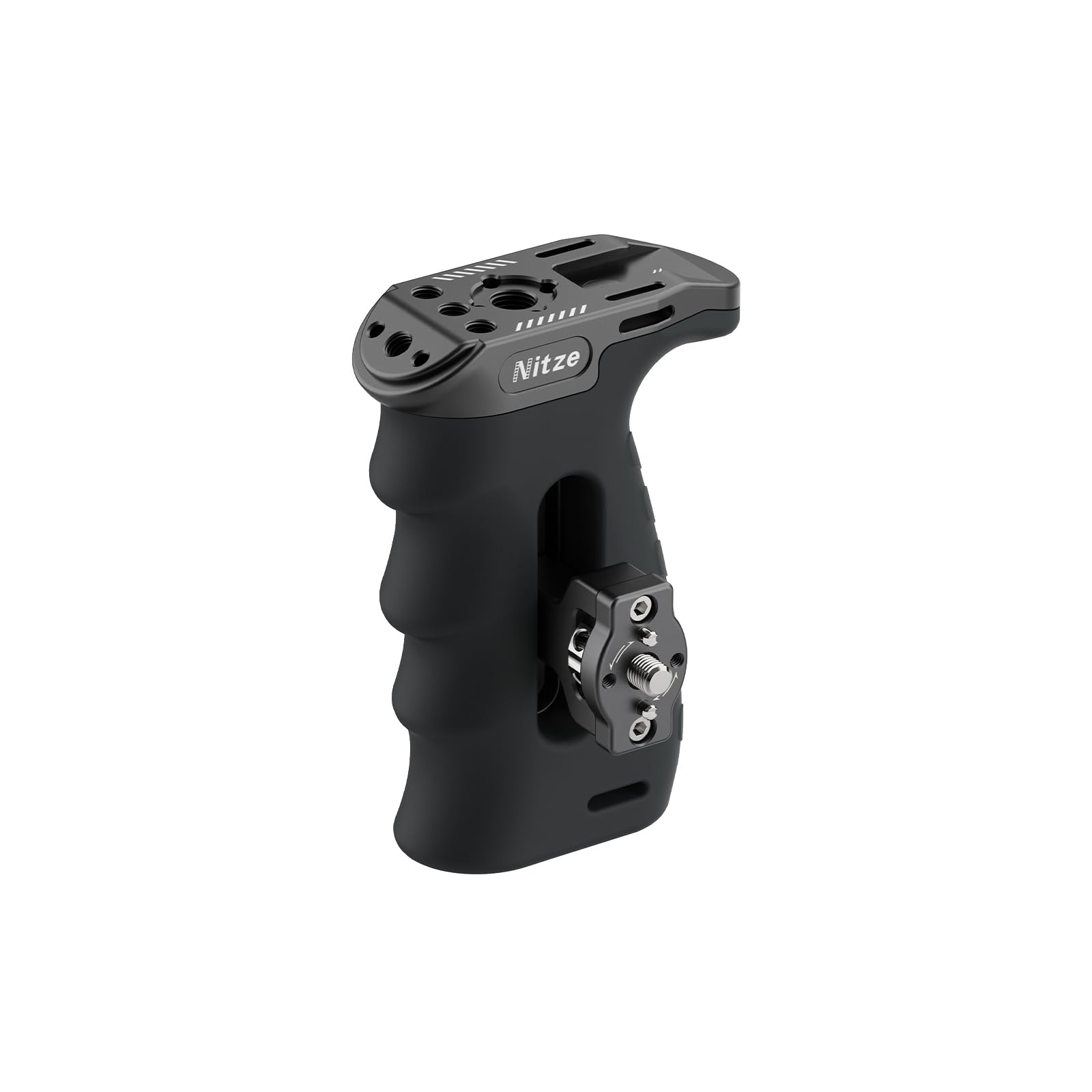 Nitze Side Handle Ergonomic with 1/4" Screw and Detachable Locating Pins,Lightweight Camera Cage Handgrip for Left or Right Hand, Up and Down Adjustable - PA29D