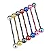 YILIN Industrial Barbell, 14G 316l Stainless Steel Body Piercing Barbell Jewelry Earrings for Women 7PCS