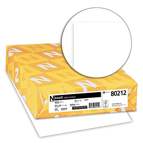 Wausau Exact Vellum Bristol Cardstock, 250 Sheets, White, 94 Brightness