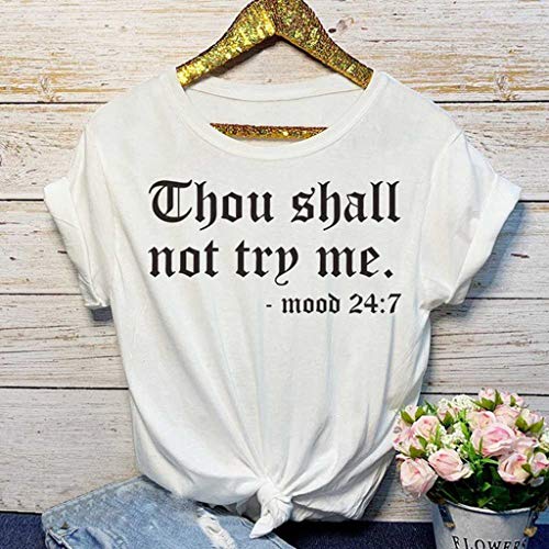 LuluZanm Letter Print T-Shirt for Women Sale Ladies Fashion O-Neck Short Sleeve Blouses Basic Summer Tops Plus S-4XL White