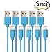 Rattan 5 Pack 3 Feet / 1 Meter 8pin Lightning to USB Cable for iPhone iPad and iPod