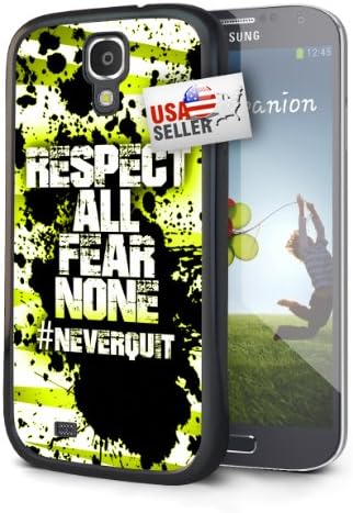 Sports Hashtag Never Quit 'Respect All Fear None' Black Plastic Cover Case for Samsung S5