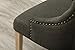 Roundhill Furniture C169CC Button Tufted Solid Wood Wingback Hostess Chairs with Nail Heads, Set of 2, Charcoal