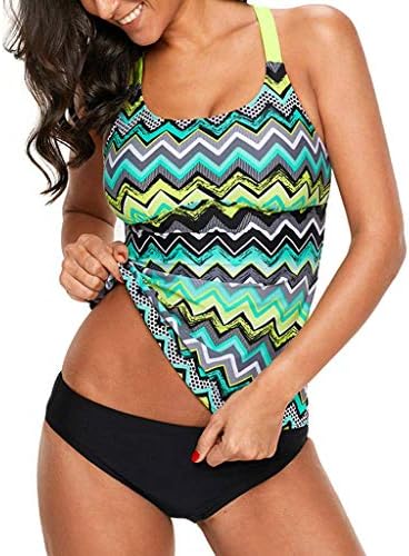 Krissry Women's Two Piece Swimsuits Floral Print Tankini Top with Shorts Two Piece Swimswear Set