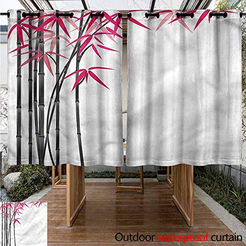 Sunnyhome Outdoor Curtain Panel For Patio Bamboo Colorful Exotic