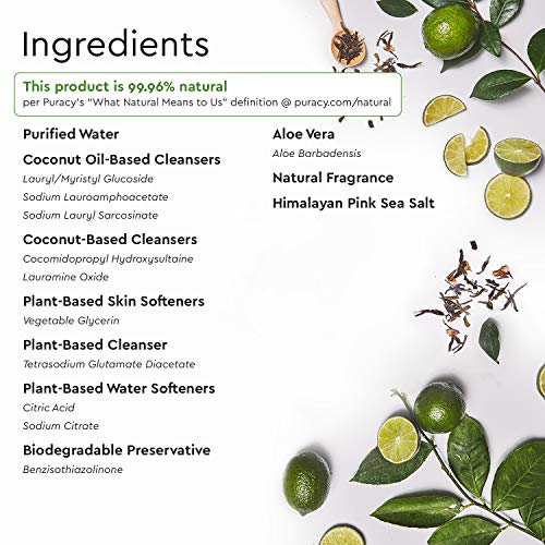 Puracy Dish Soap, Green Tea & Lime, Care for Your Dishes and Your Hands, 99.96 PlantBased