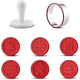 Rarest Cookie Stamps Set - 6 Silicone Stamp Cutter Biscuit for DIY Christmas Kitchen Baking (red)