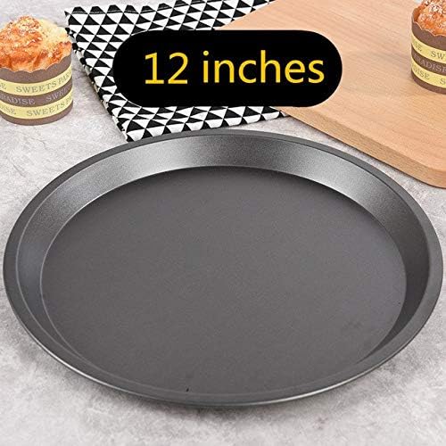 SOPHISTICATE Round Deep Dish Pizza Pan Non-stick Pie Tray Baking Cake Tool Carbon Steel black drop shipping: 12 inches