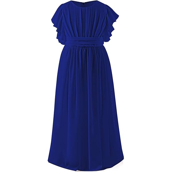 royal blue jr bridesmaid dresses Long One-Shoulder Flower Girl Dress – Junior Bridesmaid Gown for Girls main image 1