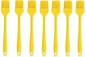JYYHSF Silicone brush， BBQ/Pastry Basting Brushes,Silicone Cooking Grill Barbecue Baking Pastry Oil/Honey/Sauce Brush (7 PCS,yellow)