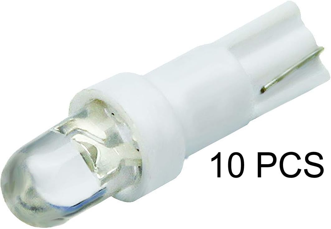 ICBEAMER T5 Instrument White Gauge Cluster LED Light Bulbs Dashboard Lamp Instrument Panel Indicators 70 73 74 [10 pcs]