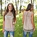 Yoyorule Women Summer Lace Sleeveless Blouse Tank Tops Shirt + Gift Khaki