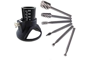 Preamer 6pc HSS Routing Router Bits Burr with Drill Carving Rotary Locator Set Suit Most Rotary Tool