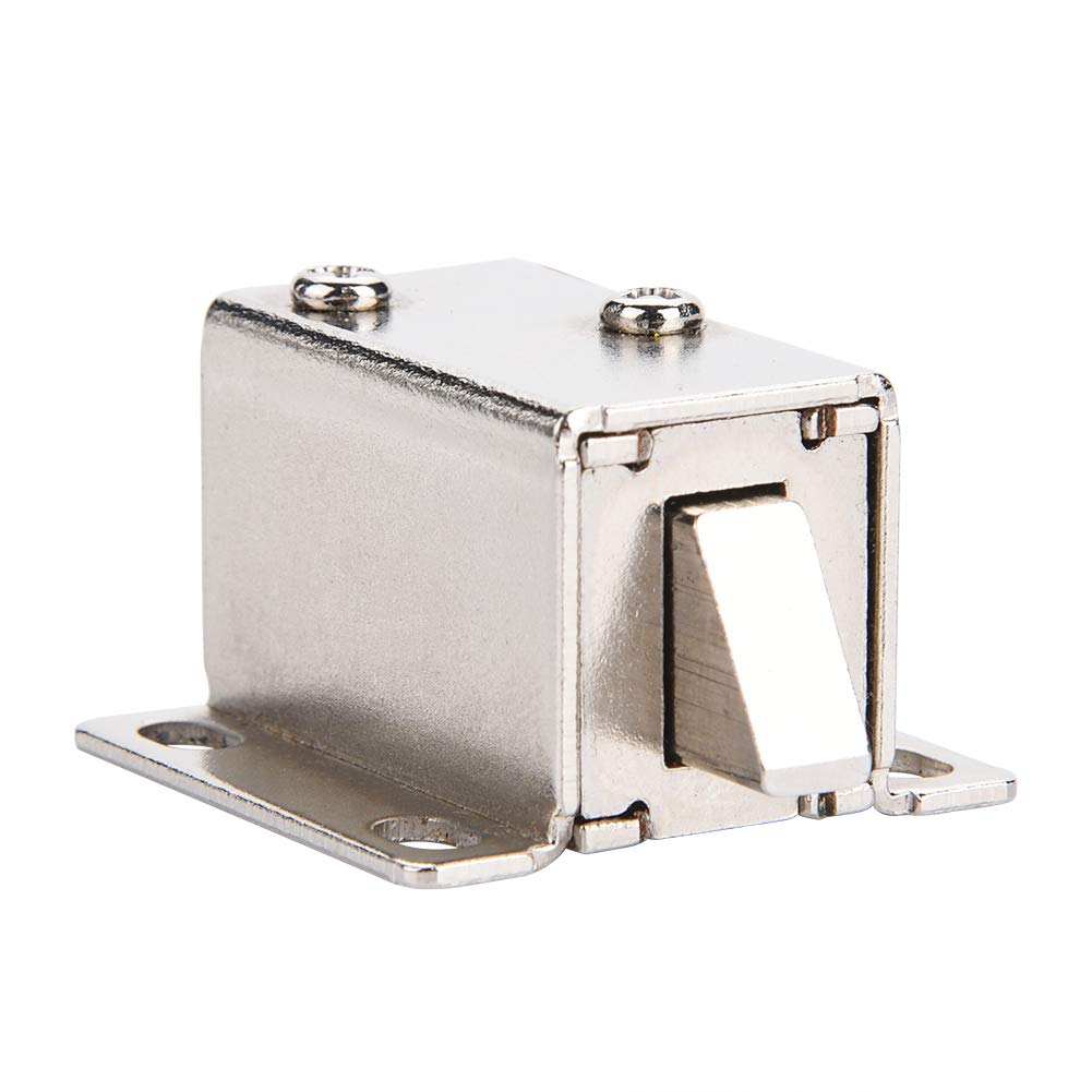 Tangxi Mini Electromagnetic Lock DC12V Small Intelligent Solenoid Electric Deadbolt Lock Access Control for Door Cabinet Drawer - Silver