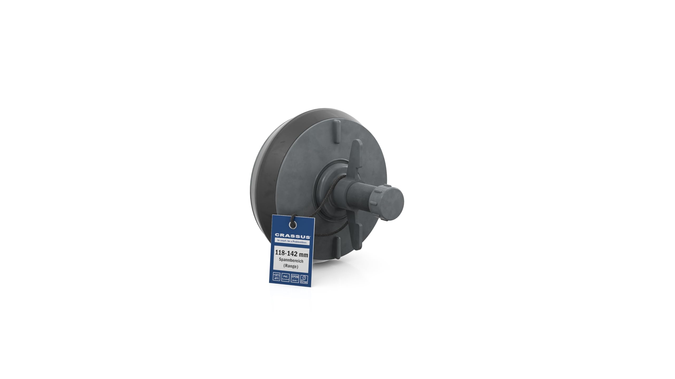 CSV 125 Quick-Release Plug, PVC (118-142 mm), up to 0.5 bar, Length: 100 mm, EPDM/PVC