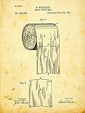 Toilet Paper Patent Drawing Metal Sign, Vintage, Bath, Bathroom, Steampunk, Industrial Décor