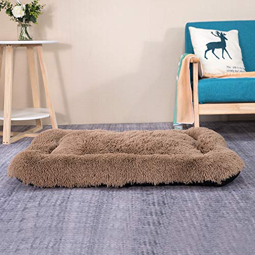 Coohom Deluxe Plush Dog Bed Pet Cushion Crate Mat,Fulffy Comfy Kennel