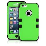 iPhone 5 Case, MagicMobile, Hybrid Impact Shockproof Hard Armor Cover for iPhone 5 Two Layers of Protection Hard Plastic and Soft Silicone iPhone 5 Case [ Green - Black ]