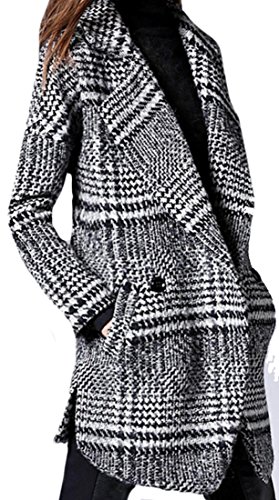 ASL Womens Winter Long Sleeve Medium Long Woolen Overcoat Jacket Grey US L ASL Womens Winter Long Sleeve Medium Long Woolen Overcoat Jacket Grey US L