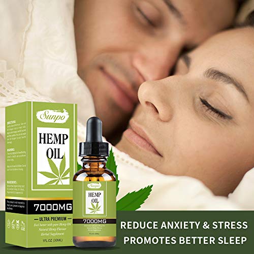 (2 Pack | 60mL) Hemp Oil for Anxiety Relief - 7000 MG - Premium Seed Grade - Natural Hemp Oil for Better Sleep, Mood & Stress - Improve Health - Vitamins & Fatty Acids
