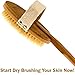 Bath Blossom Bamboo Body Brush for Back Scrubber - Natural Bristles Shower Brush with Long Handle - Excellent for Exfoliating Skin and Cellulite - Use Wet or Dry Brushing - Suitable for Men and Women