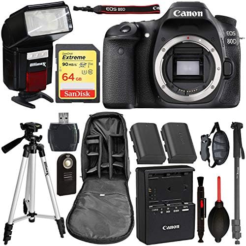 Canon EOS 80D DSLR Camera (Body Only) with Essential Accessory Bundle