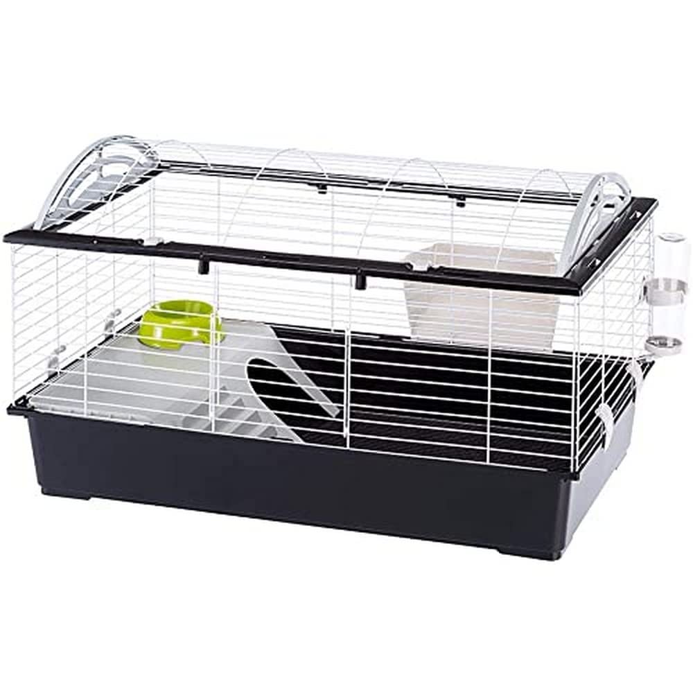 Ferplast Rodent Cage CASITA 100 for Rabbits, Guinea Pigs, Guinea Pigs, in Metal, Accessories included: Manger, Drinking Bottle, Bowl, House. 96x57xh56cm