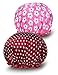Mesehome Adult Extra Large Shower Cap For Long Hair(2 Pack)-Socialite Stylish Design Mold Resistant Cap For Men Women & Children-Waterproof Bathing Accessories (Red plum+Wine red spot)