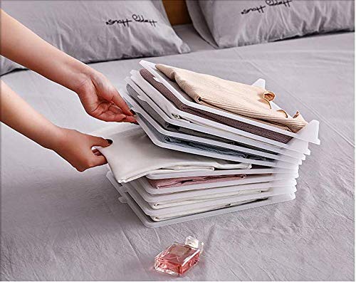 Closet Mess Killer l Foldable Stackable Folded T-Shirt Clothing Organizer l Fold Sort Laundry System l For Closets, Drawers, Dresser, Shelves, Suitcase, Wardrobe, Cabinet l Small (Tshirts), Pack of 50