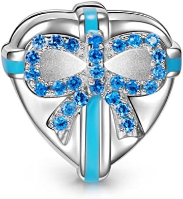 NINAQUEEN Valentine's Day Gifts for Mom Love Gift 925 Sterling Silver Heart Clip Bead Charms Fit for Bracelet Gifts for Her