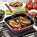 Rachael Ray Brights Nonstick Griddle Pan/Flat Grill with Glass Press, 11 Inch, Red Gradient