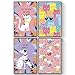 Pillow and Toast Funny Kitten Posters for Girls Bedroom Decor, Girls Room Posters, Bright and Colorful Kitten Decorations for Wall, 11x17 Art Prints 4 Set