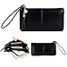 Befen Soft Leather Smartphone Zipper Wristlet Clutch Wallet - Black