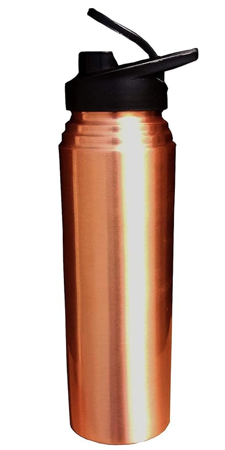 Rudra Exports Pure Copper Sipper Bottle for Sports Jointless and Leakproof, Yoga Sipper