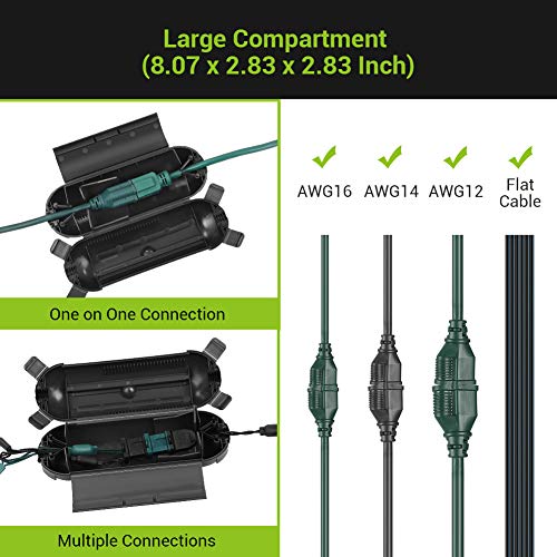 DEWENWILS 6Pack Outdoor Extension Cord Safety Cover, WaterResistant Seal Housing with 4