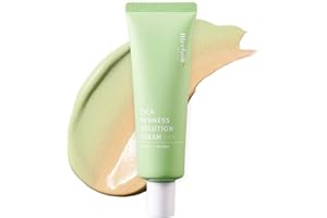 Meebak Cica Redness Solution Lite – Green Color Correcting CC Cream for Redness Relief w/Niacinamide & Centella Asiatica, Korean Tone Up Cream, Tinted Moisturizer for Sensitive, Fair to Medium Skin
