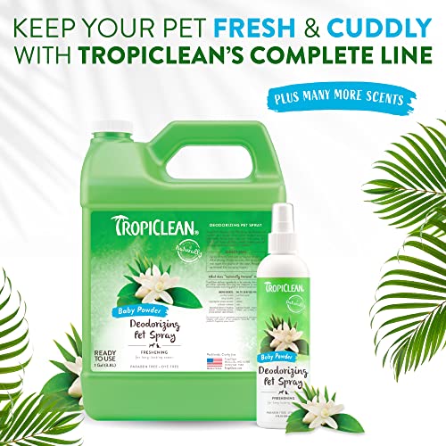 TropiClean Baby Powder Dog Perfume Spray Long Lasting Naturally