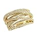 Lavencious Impression Twist Rings Wedding Party Statement Micro Pave CZ Cocktails Size 5-12