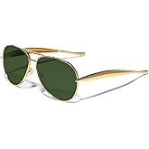 GUVIVI Retro Gold Aviator Sunglasses for Women Men, 2025 Metal Oversized 70s Aviators Sun Glasses