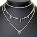 Jovono Fashion Choker Star Multi - Layer Necklace for Birthday Friendship Jewelry Mothers Day Gift (Gold)