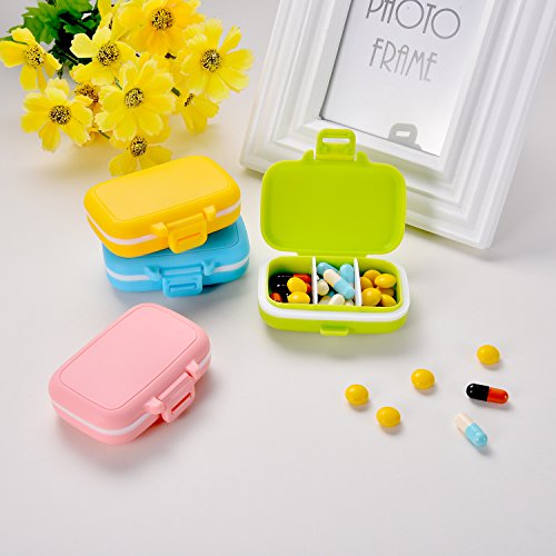 Pill Cases 3 Removable Compartments Plastic Waterproof Pill Box Case