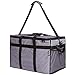 Insulated Food Delivery Bag - Large Thermal Bag for Food Transport, Commercial Catering or Grocery Shopping - Heavy Duty Carrier for Cold and Hot Food with Divider & Padded Handles - 23 x 15 x 14